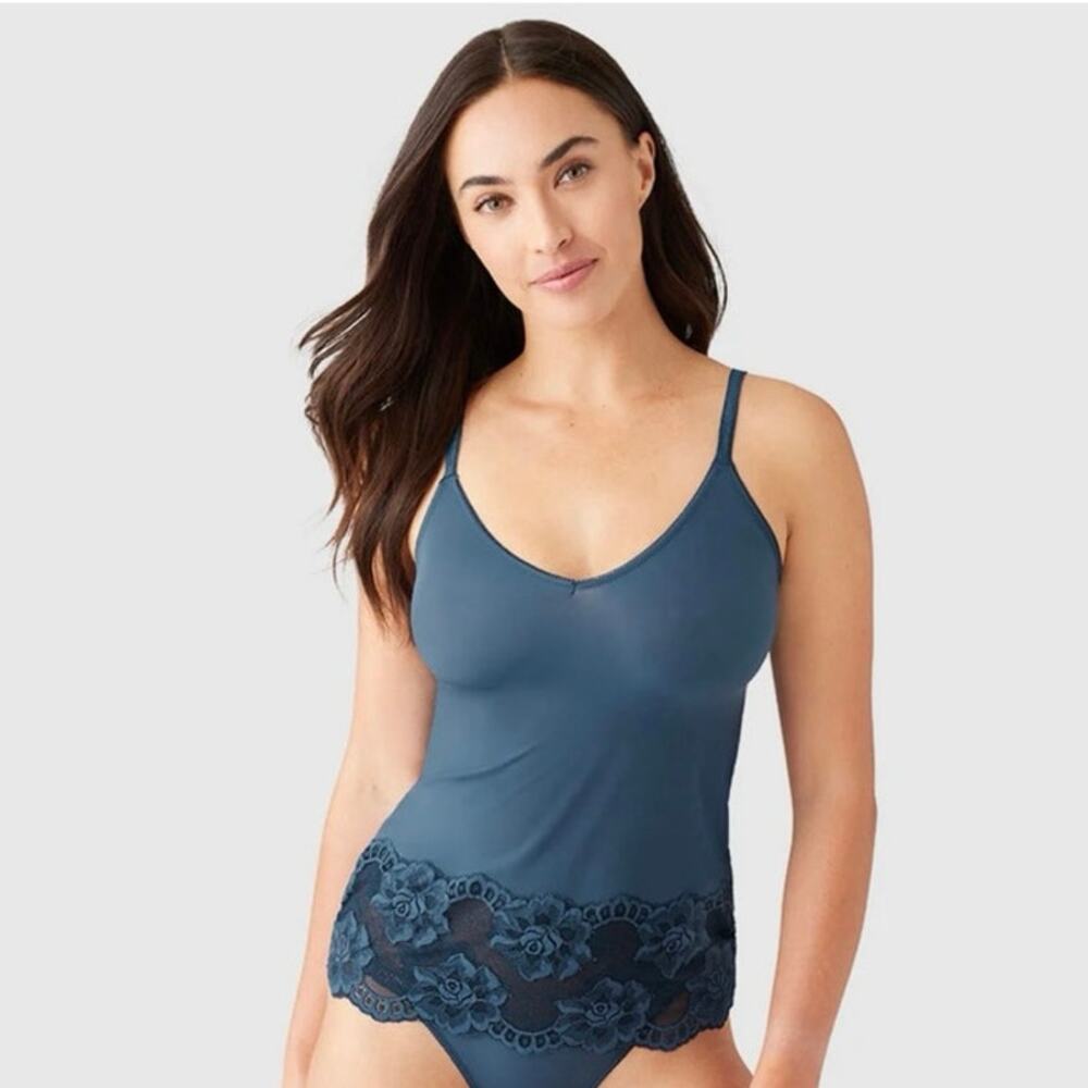 Wacoal Size L Light and Lacy Cami Camisole Sargasso Sea Blue Style 811363